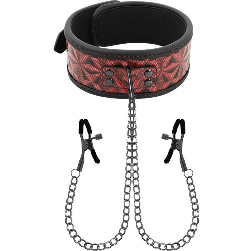 BEGME Red Edition halsband met tepelklemmen