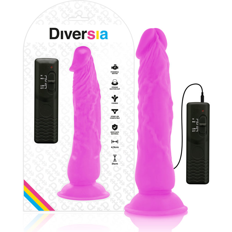 DIVERSIA flexibele vibrerende dildo 21 cm