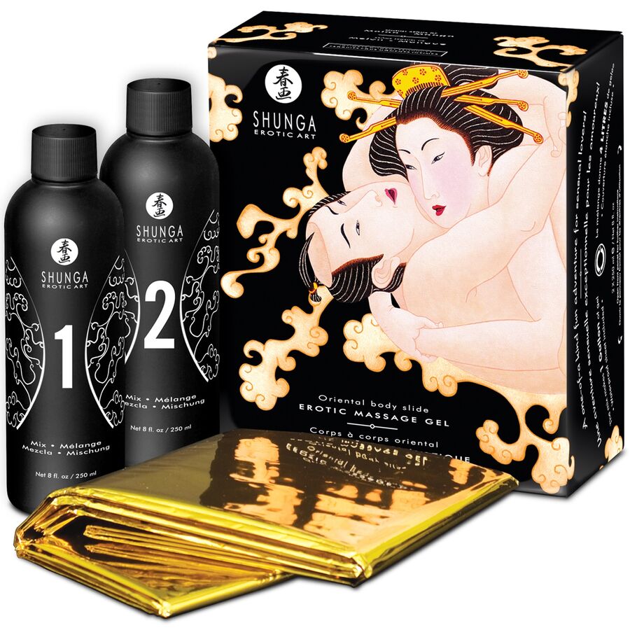 Shunga body to body massagegel meloen en mango
