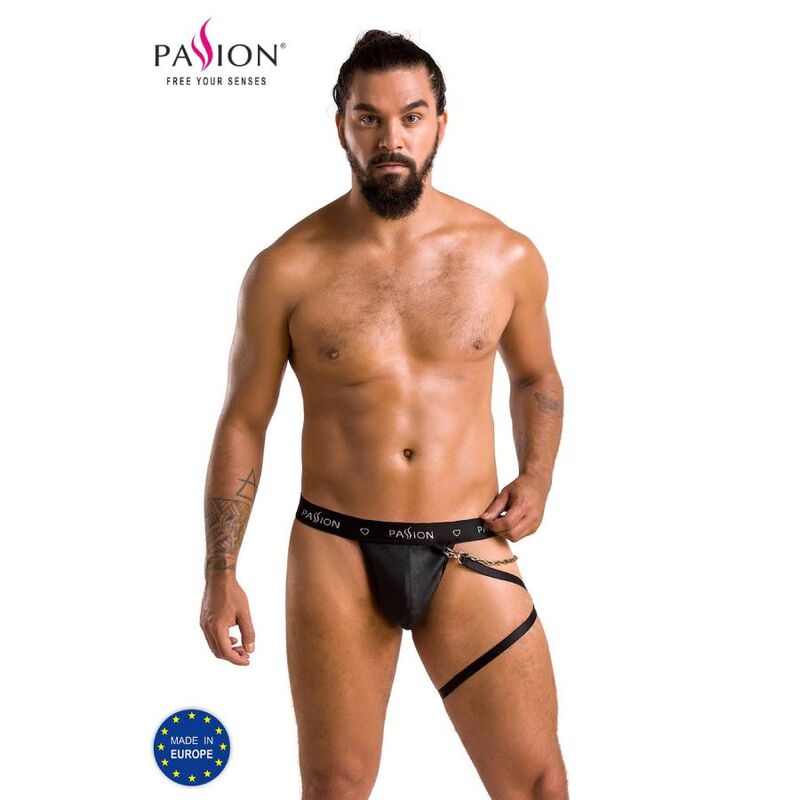 Herenstring met wetlook, nauwsluitende pasvorm voor een sensuele uitstraling, PASSION