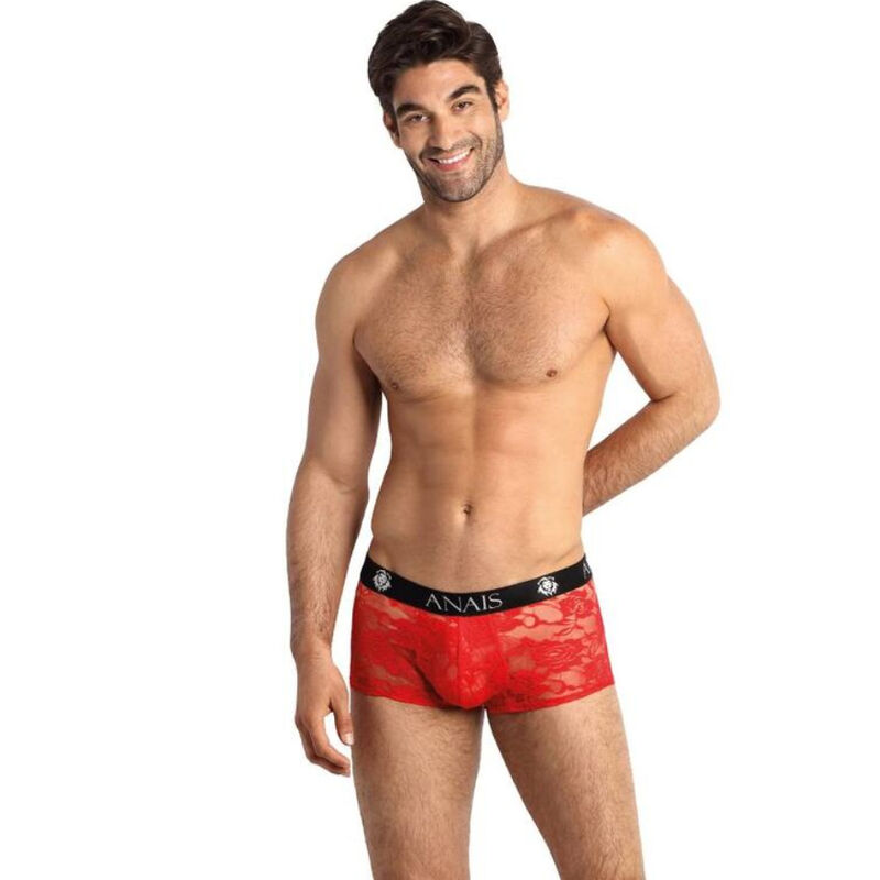 Herenboxershort met rood kant en comfortabele pasvorm voor dagelijks gebruik ANAIS
