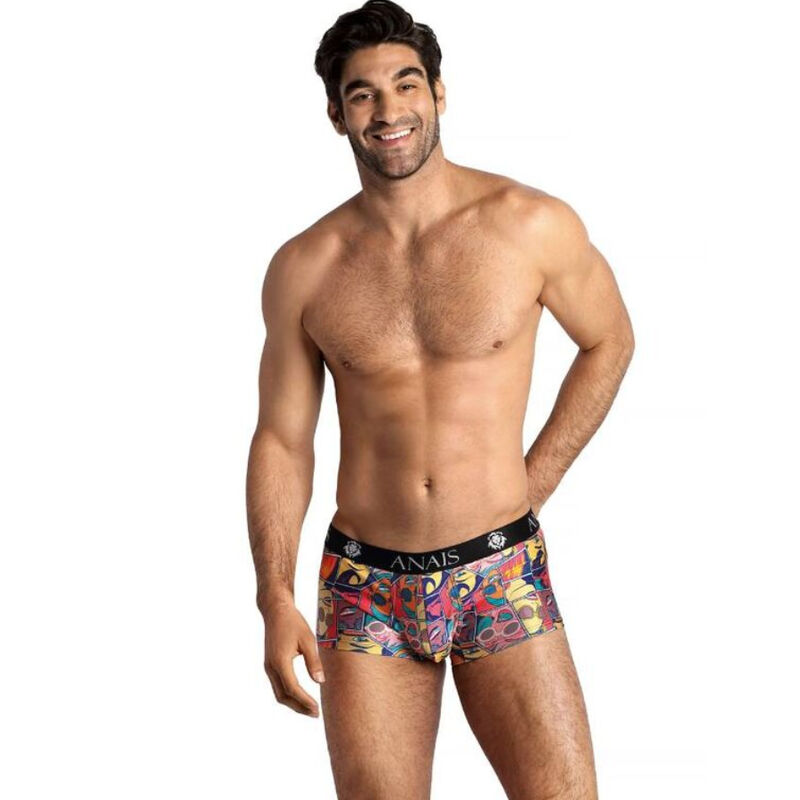 Boxershort van zacht stretchmateriaal met comicprint, comfortabele pasvorm en lange pijpen ANAIS