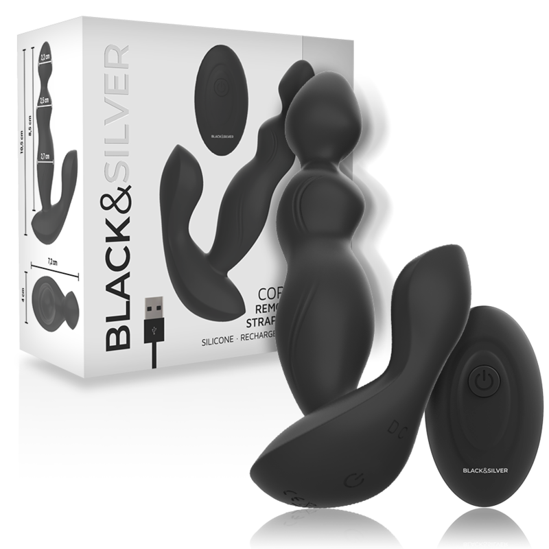 Trillende anale plug van siliconen met afstandsbediening voor intens genot diep vanbinnen BLACKSILVER