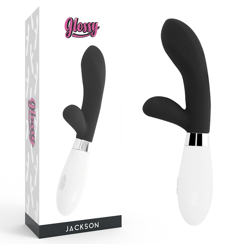 GLOSSY Jackson Rabbit vibrator zwart