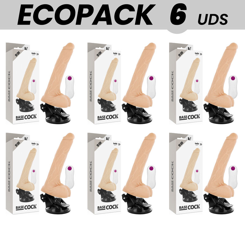 Realistische vibrator met afstandsbediening en zuignap, 19 cm BASECOCK