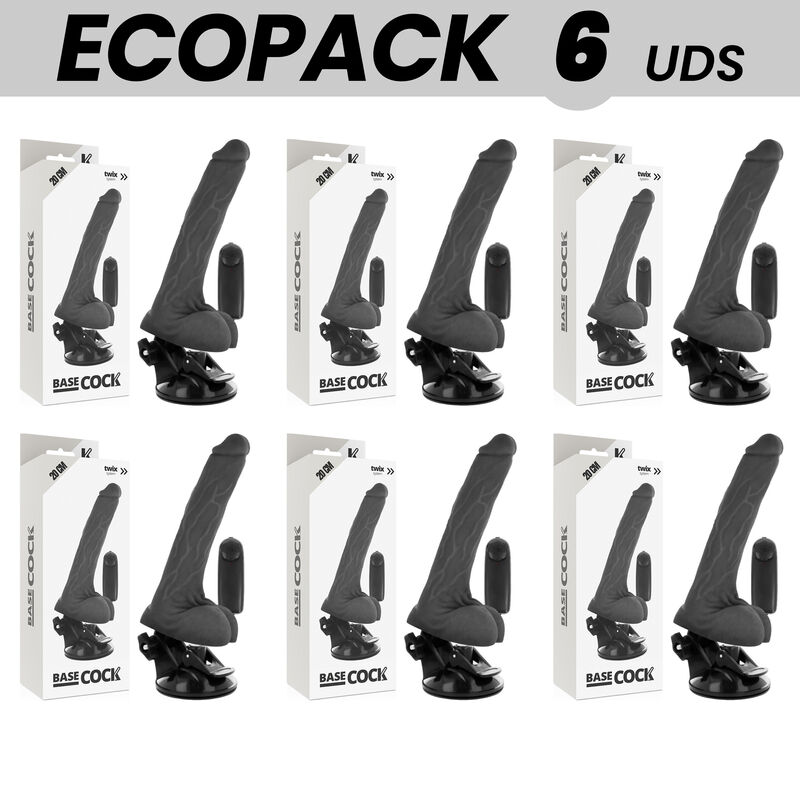 Realistische vibrator met afstandsbediening en zuignap 20 cm BASECOCK