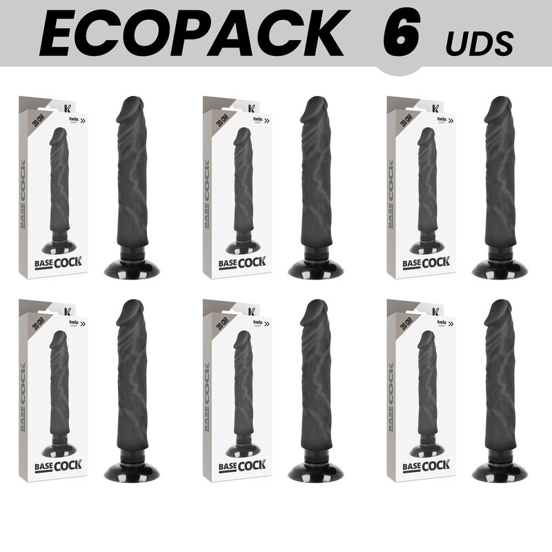 Realistische vibrator van 21 cm met zuignap en instelbare vibratie, BASECOCK