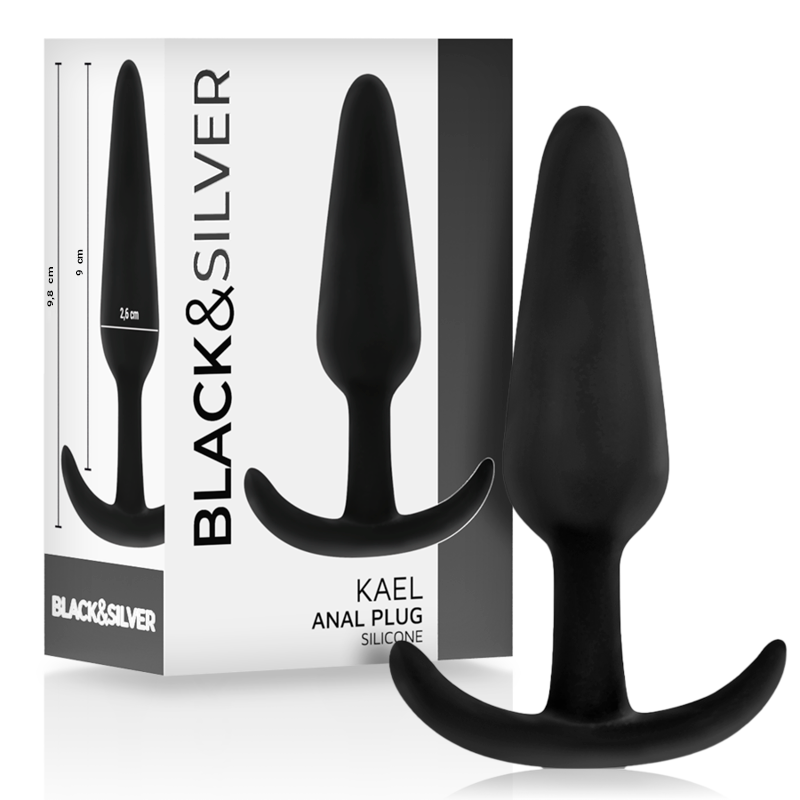 Middelgrote siliconen anaalplug met zachte punt voor zachte training BLACKSILVER