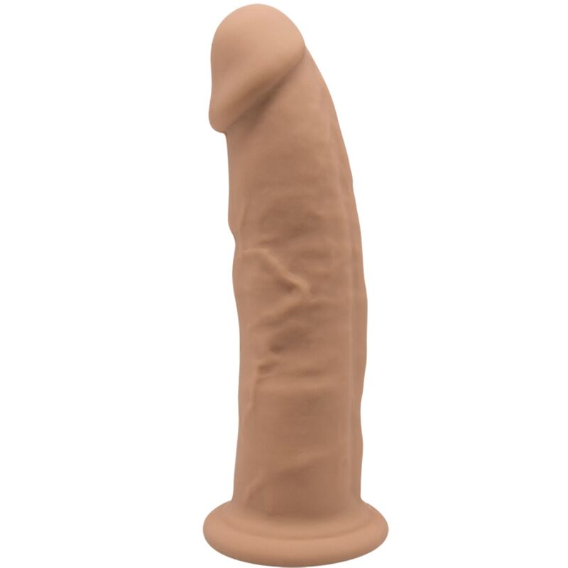 Realistische dildo van siliconen, 19 cm, met zuignapvoet in karamel SILEXD