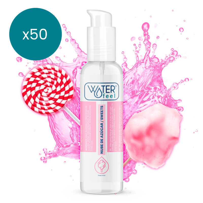 Waterfeel Glijmiddel Met Suikerspinnensmaak, Verpakking Van 175 Ml, 50 Stuks