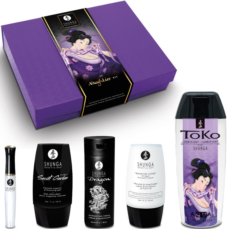 Shunga Naughtier Kit: Intimkosmetik Geschenkset mit 5 Produkten