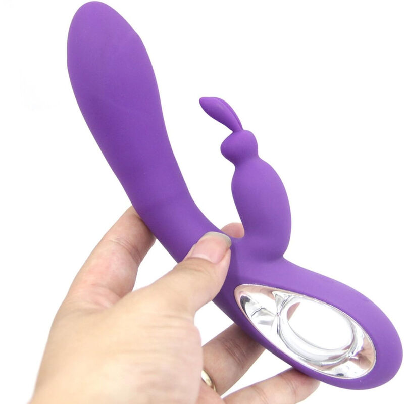 Rabbit vibrator met 9 programma's van siliconen in paars ARMONY