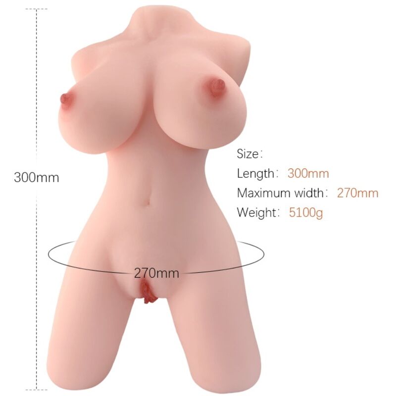 Realistische torso masturbator van TPE met natuurlijk gewicht ARMONY