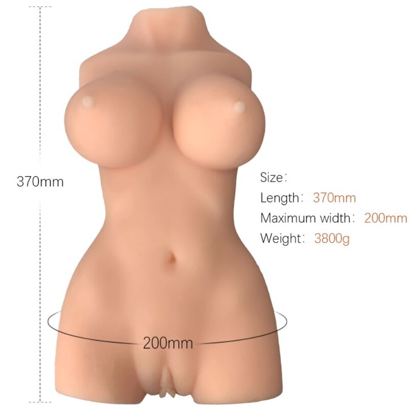 Realistische torso masturbator van TPE met een intens huidgevoel ARMONY
