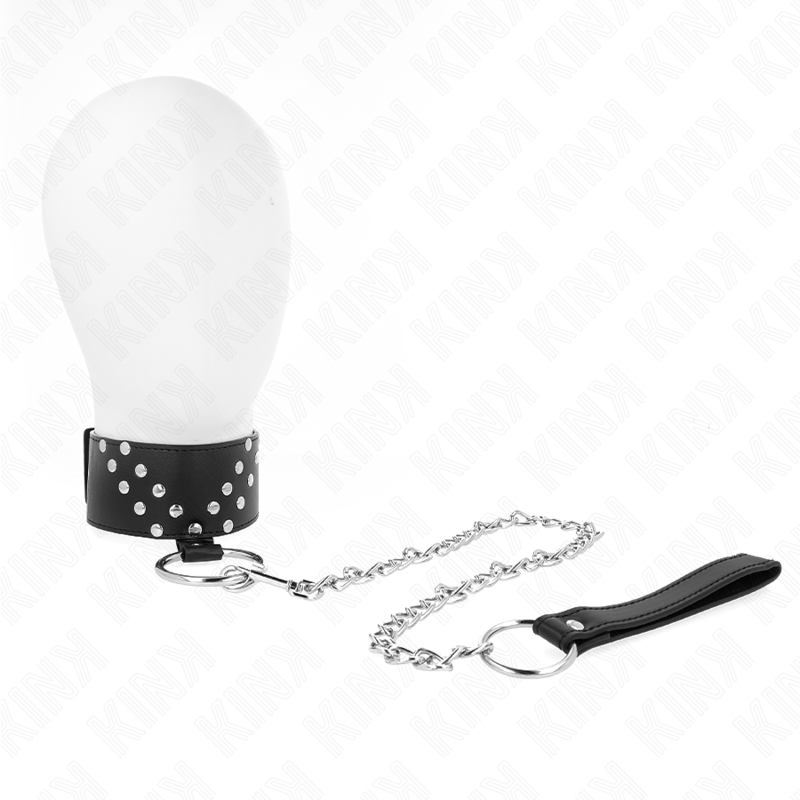 KINK halsband met riem en V-nagel