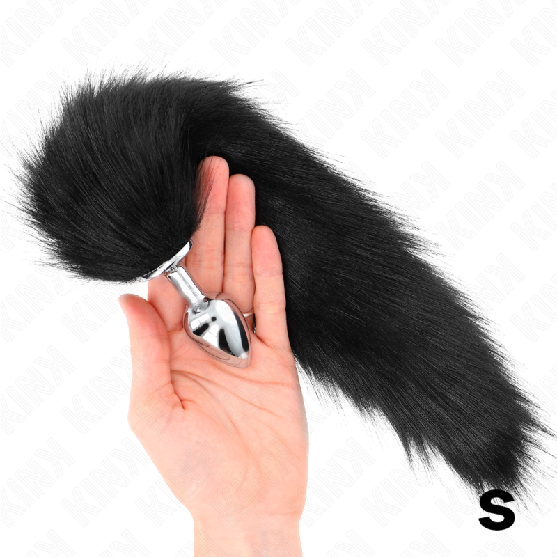 KINK anaalplug met zwarte synthetische staart