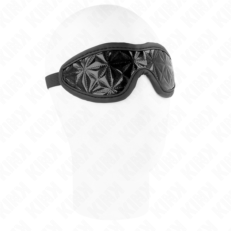 KINK Augenbinde mit schwarzem Diamantmuster, 20,5 × 6 cm