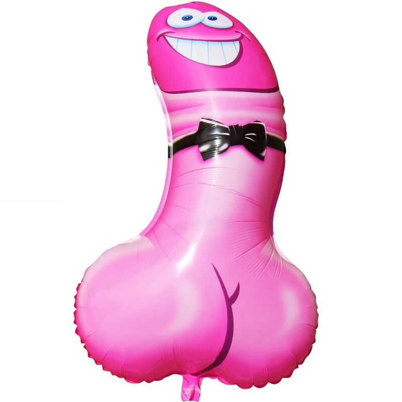 Roze penisvormige feestballon