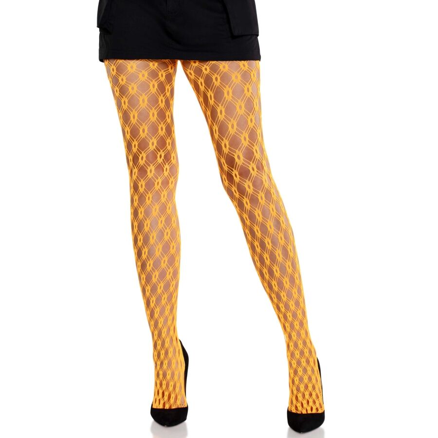 Leg Avenue visnetpanty met oogjes in neonoranje