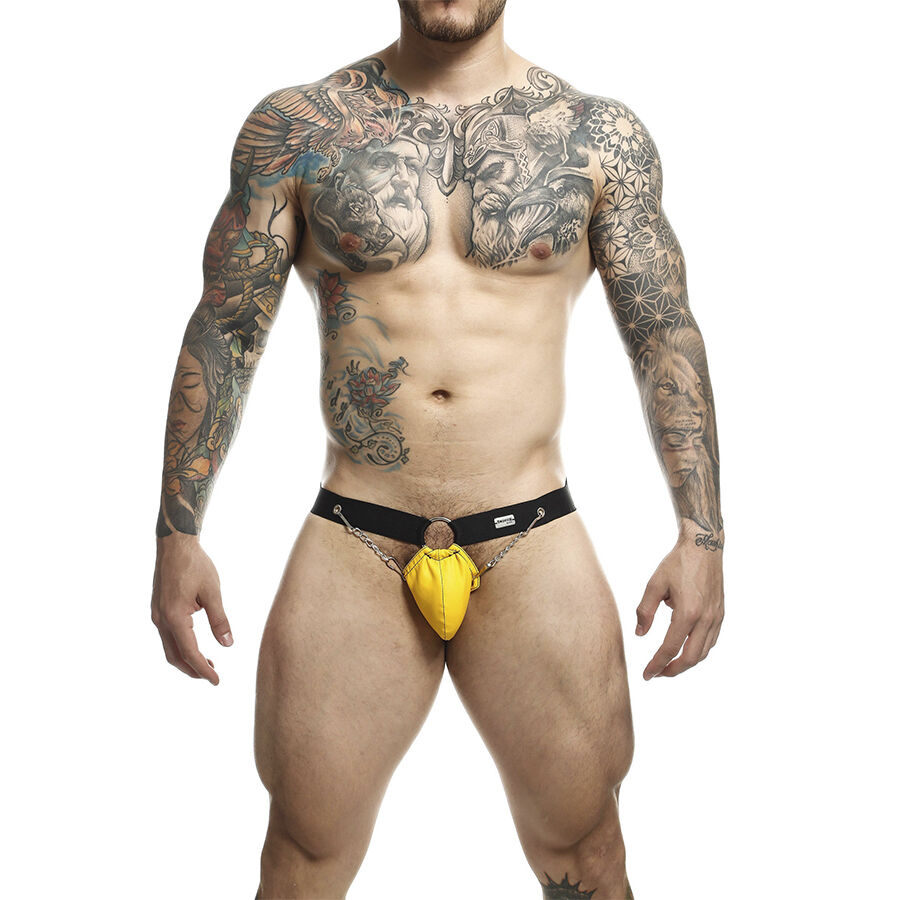 Jockstrap met kettingdetail en look van kunstleer voor sportieve ondersteuning van MaleBasics