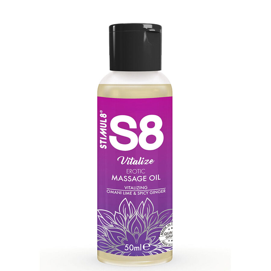 STIMUL8 S8 Vitalize massageolie met limoen, 50 ml