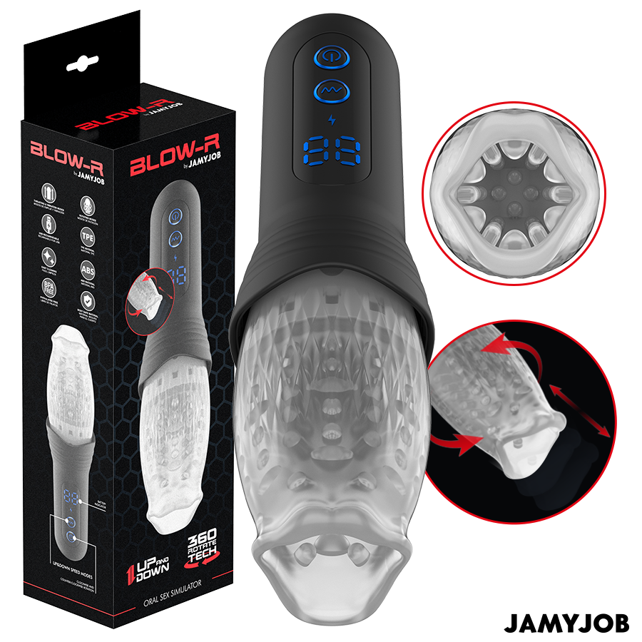 JAMYJOB BLOW-R masturbator met stuwende beweging en rotatie