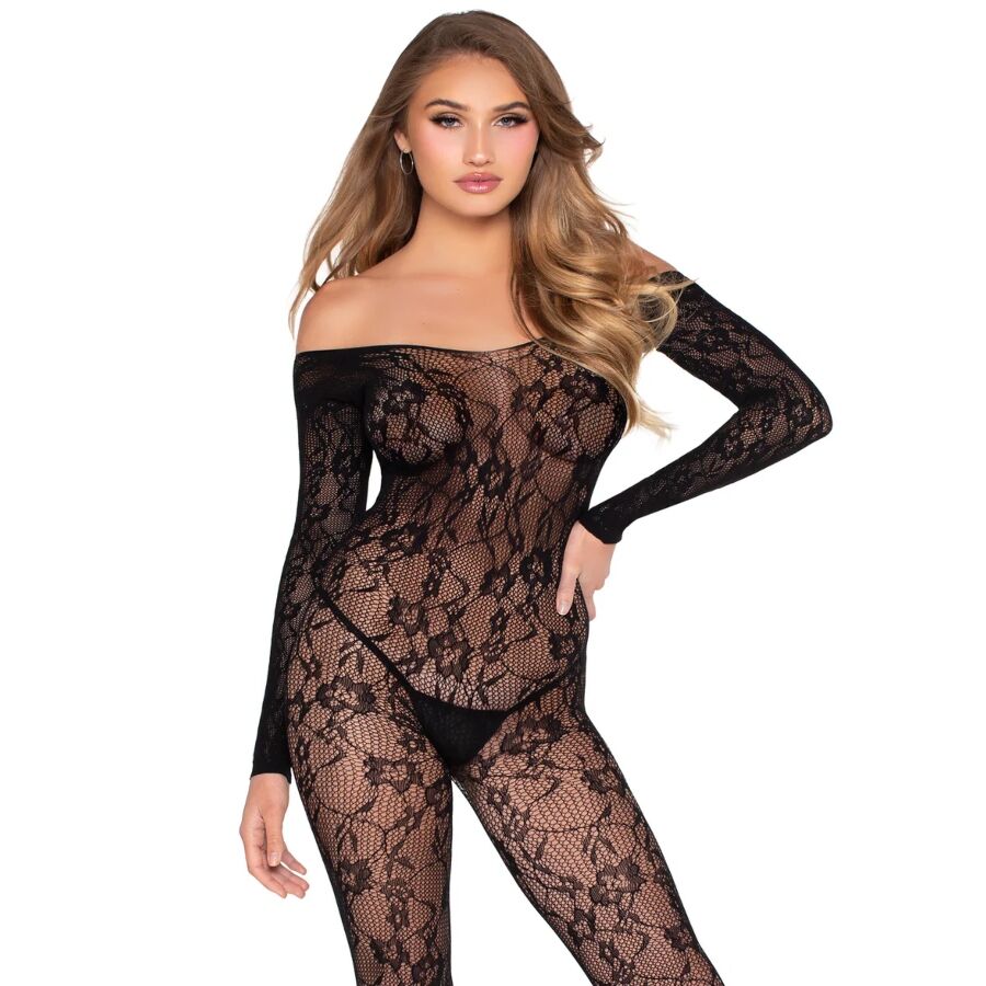 Leg Avenue kanten bodystocking zwart