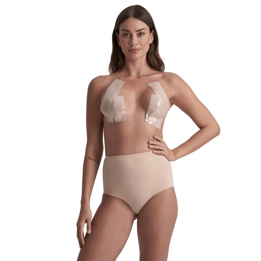 BYE BRA dubbelzijdige bodytape, beige, 5 × 500 cm