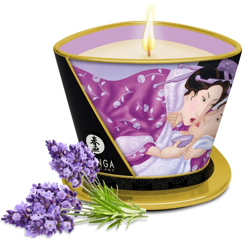 Shunga massagekaars lavendel 170 ml