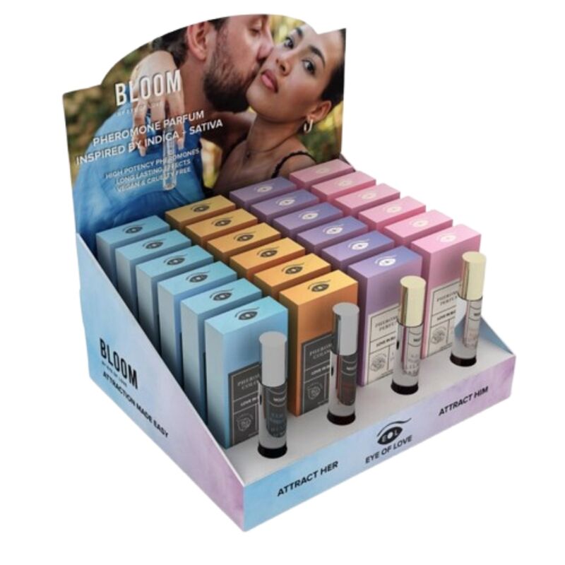 EYE OF LOVE BLOOM display met 4 x 6 parfums van 10 ml