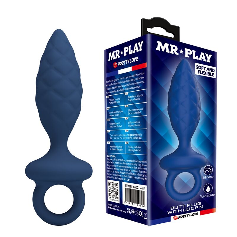 MR PLAY getextureerde anale plug met ring