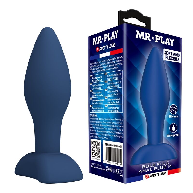 MR PLAY Tapered siliconen anaalplug blauw M