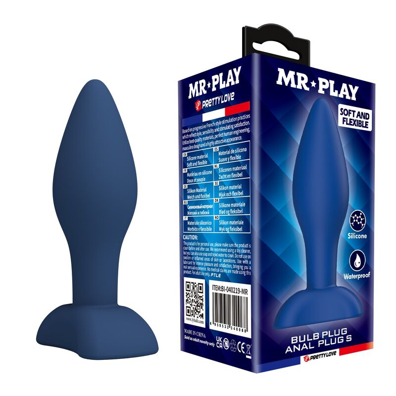 MR PLAY siliconen anaalplug blauw S