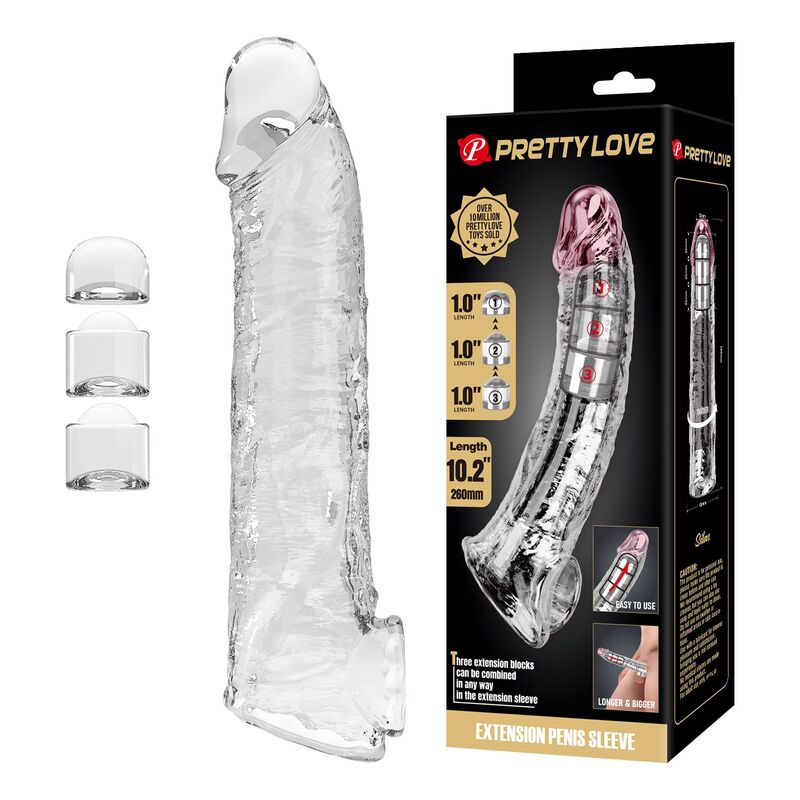 PRETTY LOVE verstelbare penisverlenger sleeve 26 cm