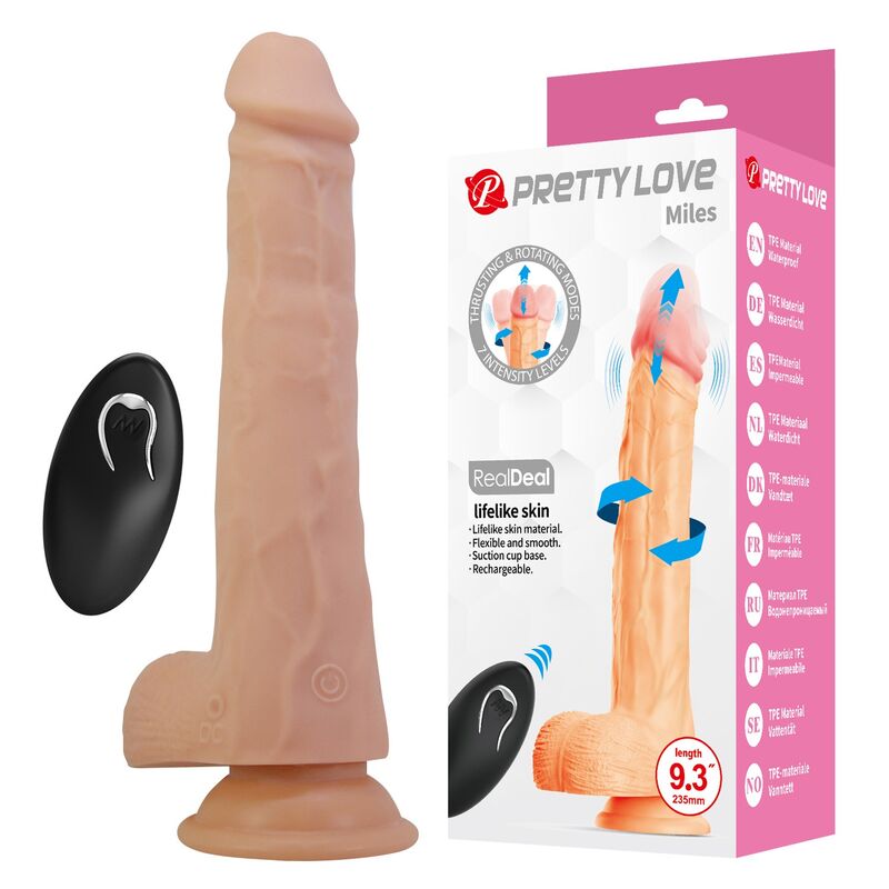 Pretty Love Miles stuwende, roterende en vibrerende dildo