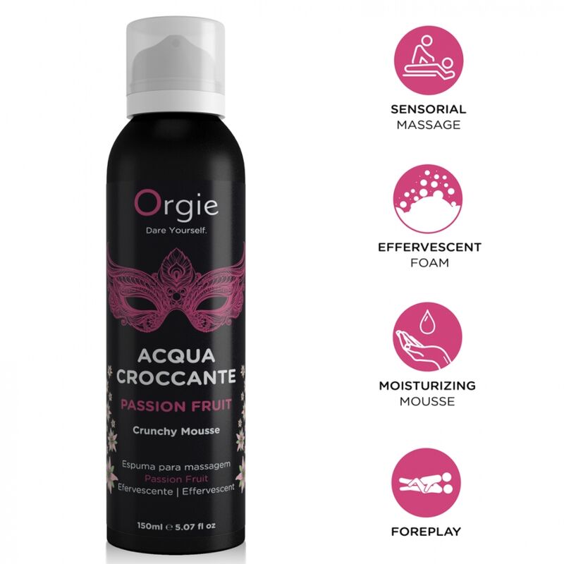 ORGIE Acqua Croccante massage mousse met passievrucht
