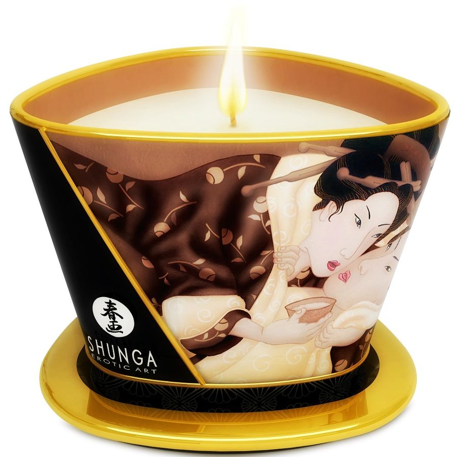 Shunga Mini Caress massagekaars met chocoladegeur