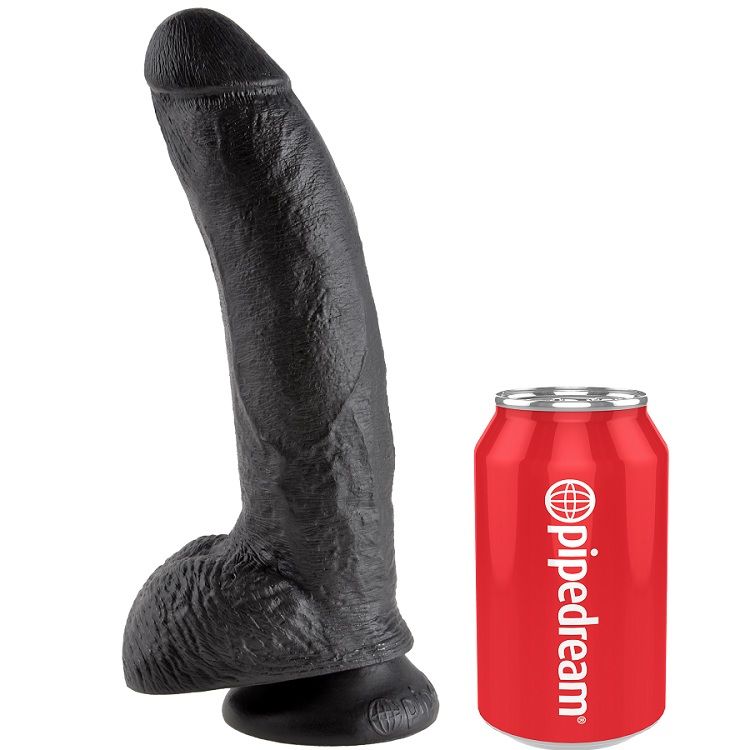 KING COCK dildo met ballen, zwart