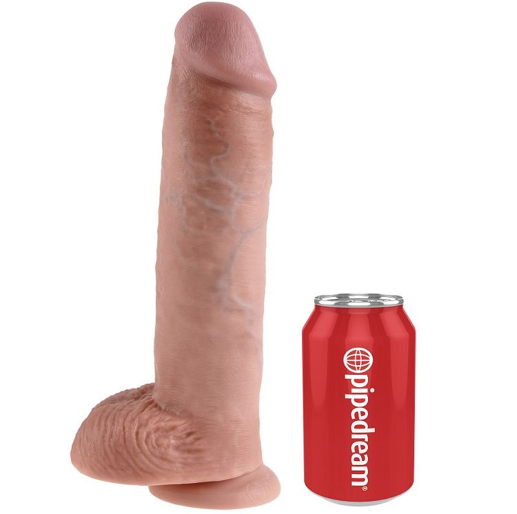 KING COCK dildo met ballen, 28 cm
