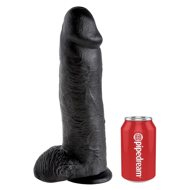 KING COCK dildo met ballen, zwart