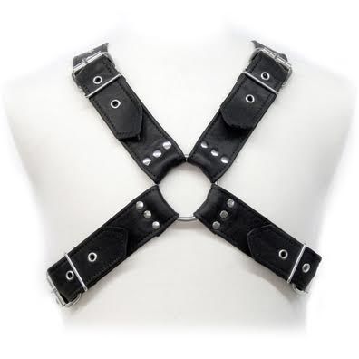 Leren harness met gespen