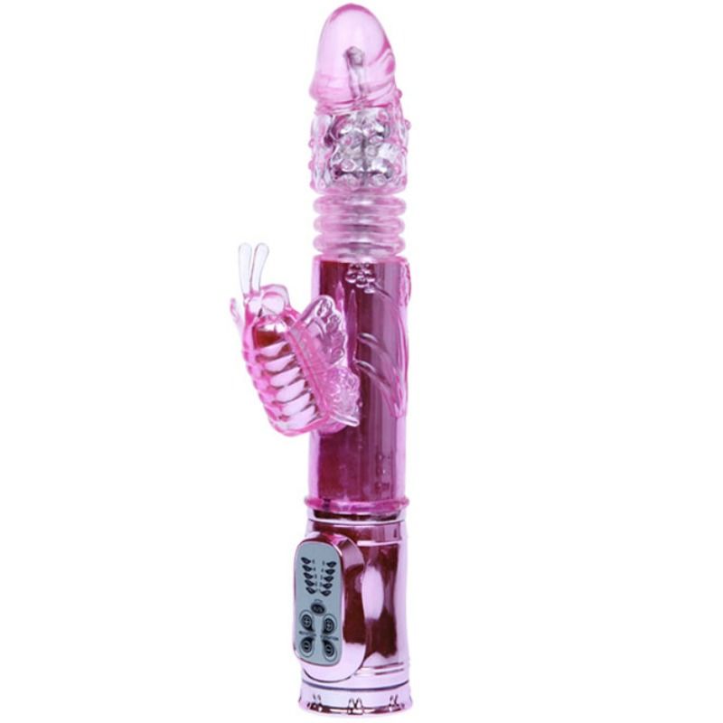 BAILE oplaadbare vibrator met rotatie en vlinderstimulator