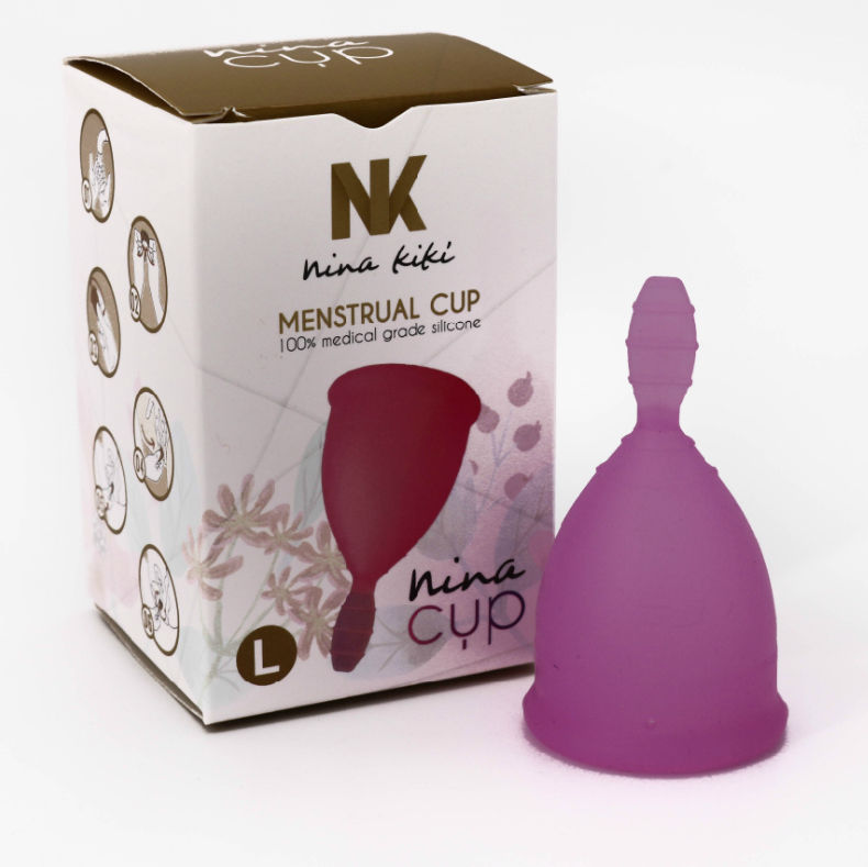 Menstruatiecup van medische siliconen maat L, tot 12 uur comfort NINA KIKÍ