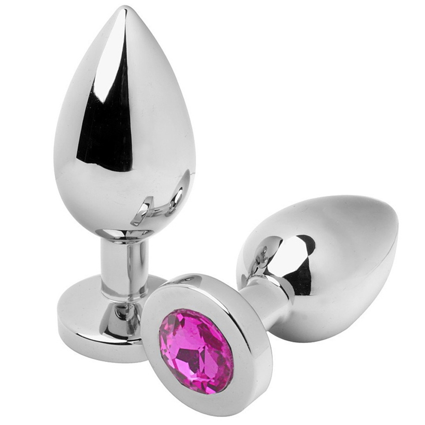 METAL HARD metalen anaalplug met kristal