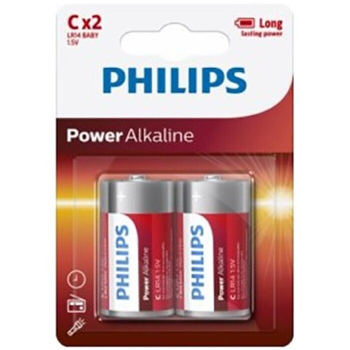 C alkalinebatterijen, lange levensduur en hoge prestaties voor speelgoed en zaklampen PHILIPS