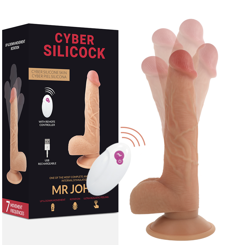 CYBER SILICOCK Realistic Mr John met afstandsbediening